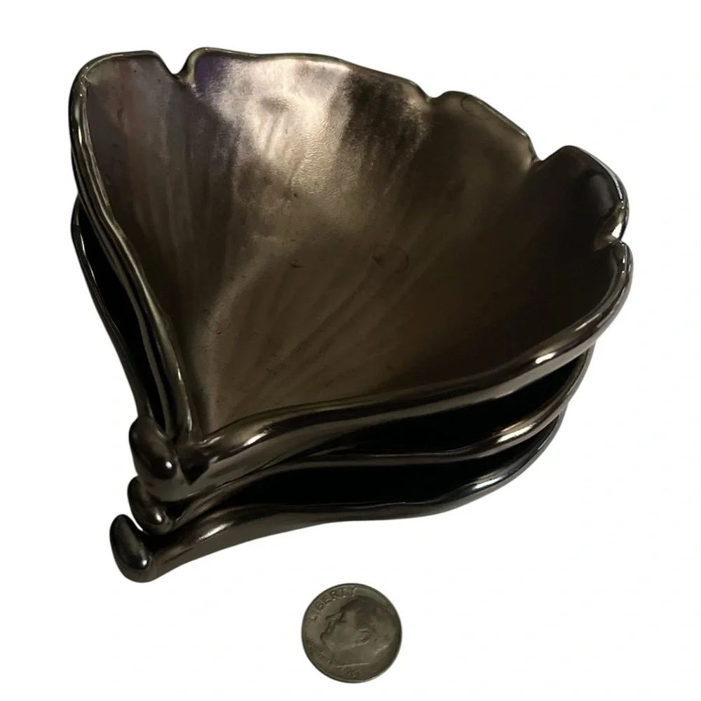 Crate&Barrel set of 3 gingko leaf trays